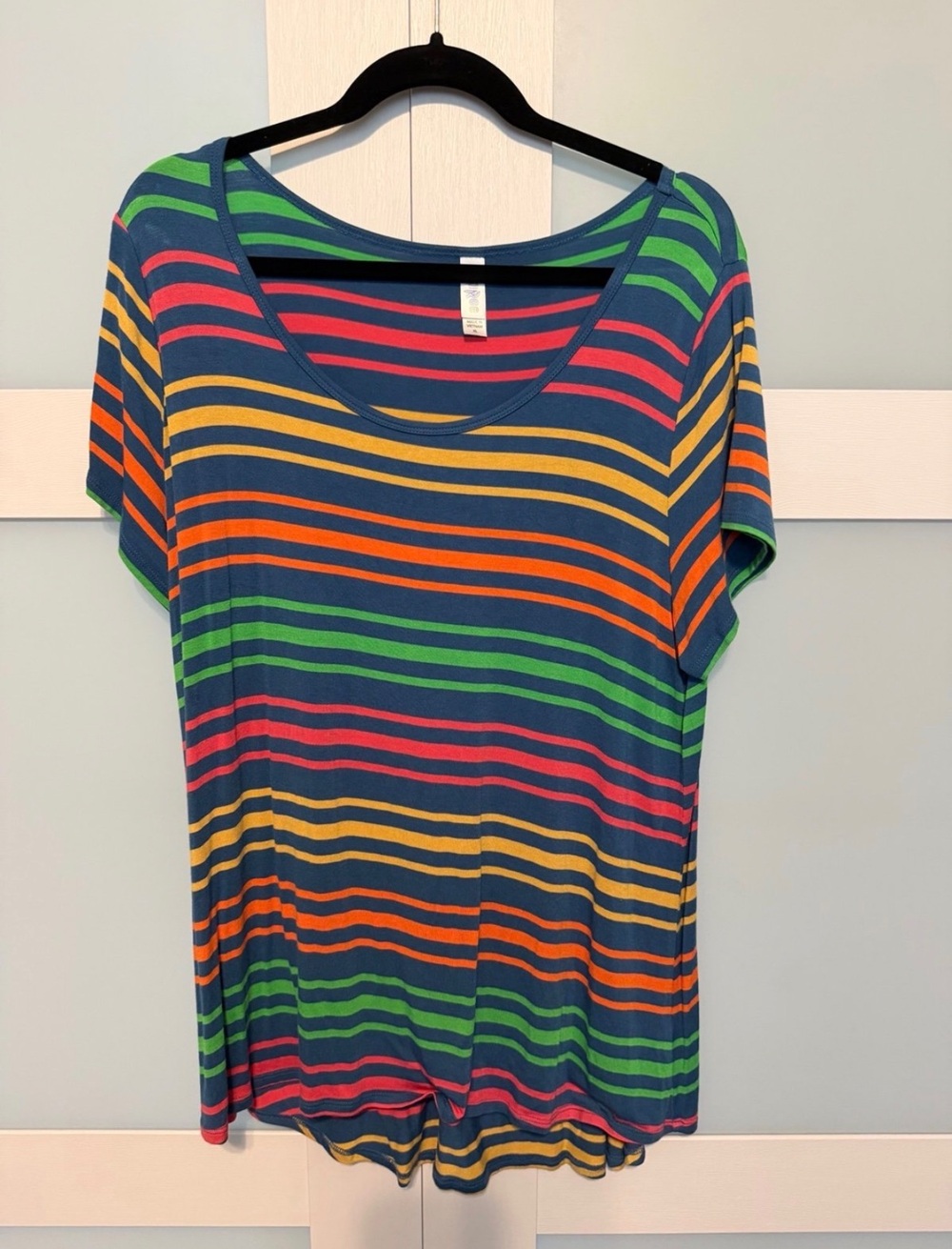 LuLaRoe Classic T Striped Short Sleeve Scoop Neck